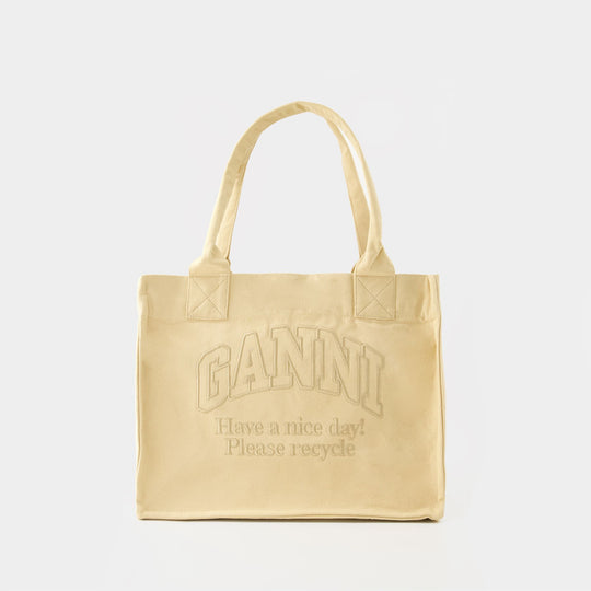 Tote Bag Easy Large - Ganni - Coton - Beige