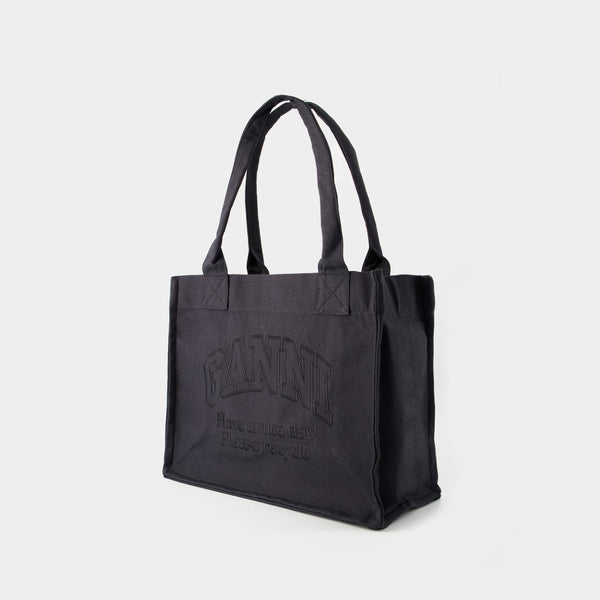 Tote Bag Easy Large - Ganni - Coton - Noir