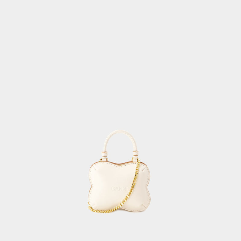 Sac À Bandoulière Butterfly Nano - Ganni - Cuir Synthétique - Beige