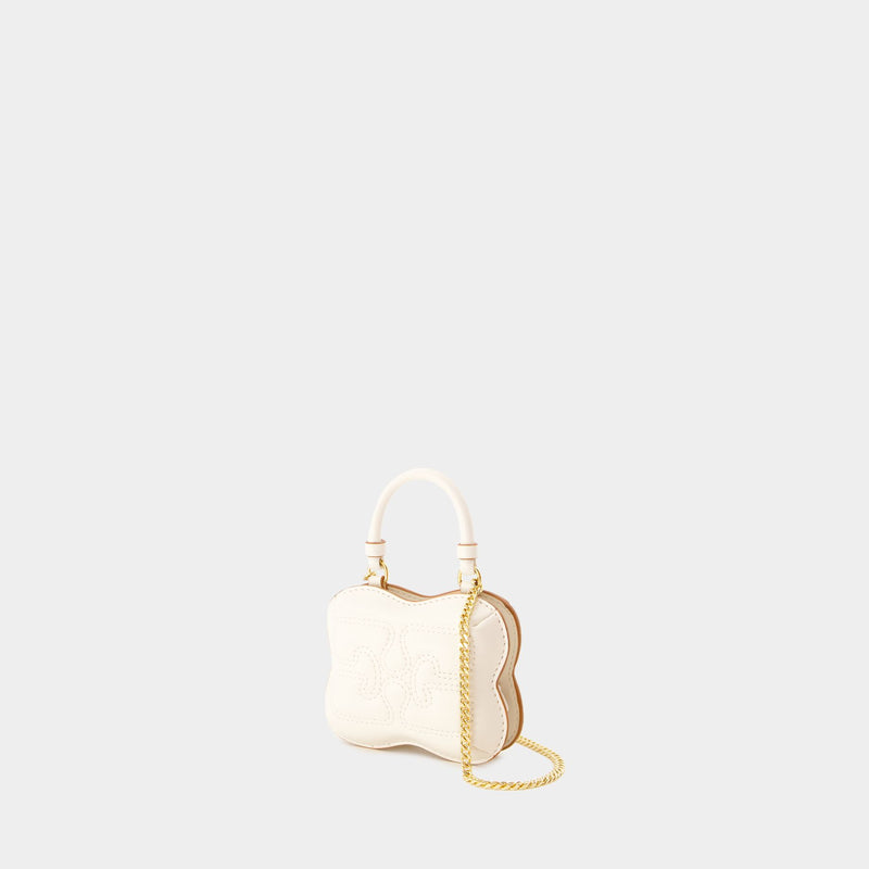 Sac À Bandoulière Butterfly Nano - Ganni - Cuir Synthétique - Beige