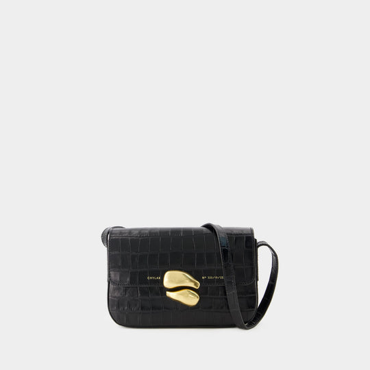 Sac Classique Flap - Chylak - Cuir - Noir Brillant Croco