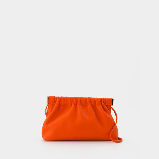 Sac Porté Épaule Bar Mini en Cuir Vegan Orange