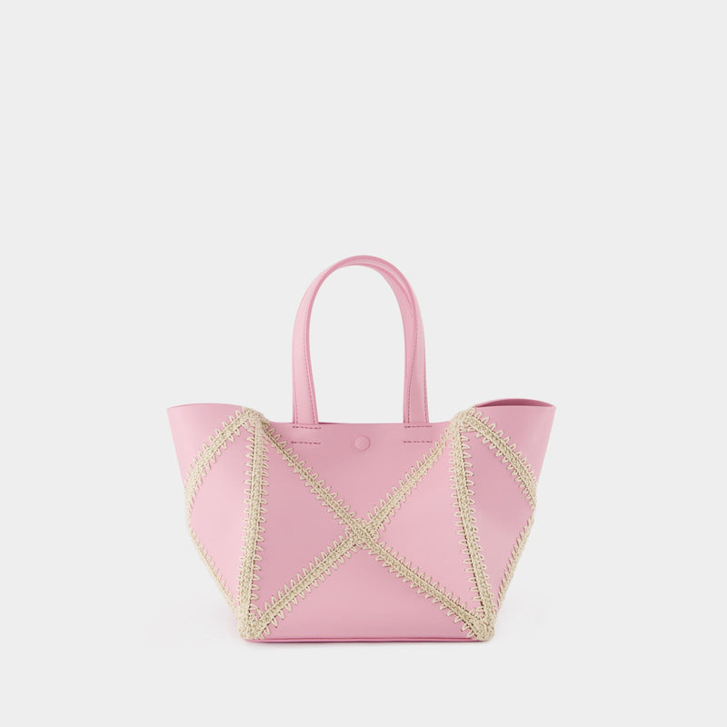 Tote Bag The Origami Mini - Nanushka - Cuir Vegan - Rose/Crème