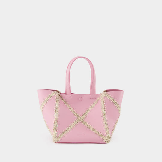 Tote Bag The Origami Mini - Nanushka - Cuir Vegan - Rose/Crème