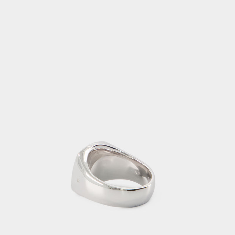 Bague Cushion Green Marble (M) - Tom Wood - Argent