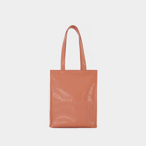 Tote Bag Logo Portrait - Acne Studios - Cuir - Rose Saumon