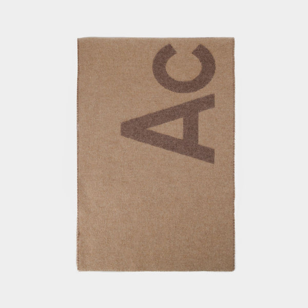 Echarpe Toronty Logo - Acne Studios - Laine - Marron Camel