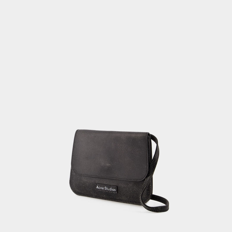 Sac à Bandoulière Platt Crackle - Acne Studios - Cuir - Noir