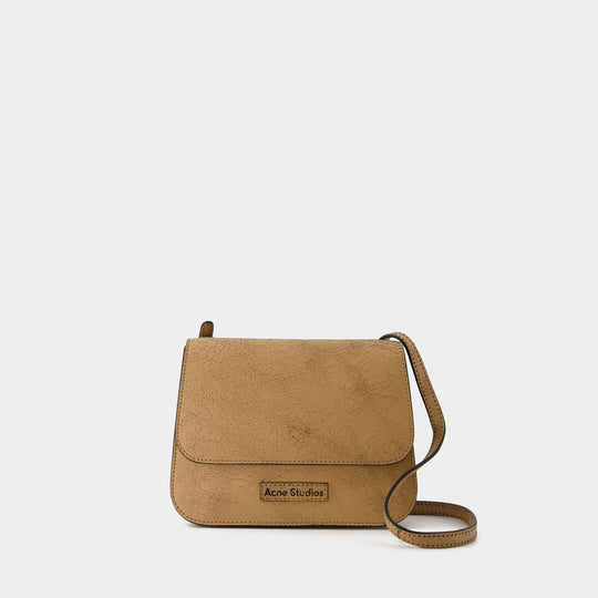 Sac à Bandoulière Platt Crackle - Acne Studios - Cuir - Beige Foncé
