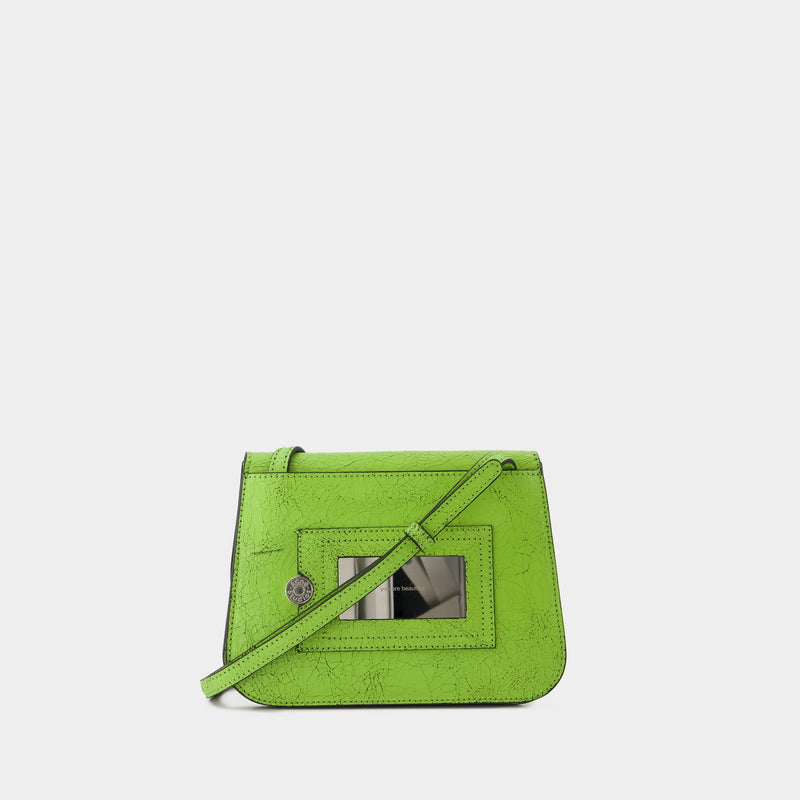 Sac à Bandoulière Platt Crackle - Acne Studios - Cuir - Vert Citron