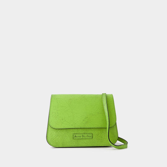 Sac à Bandoulière Platt Crackle - Acne Studios - Cuir - Vert Citron