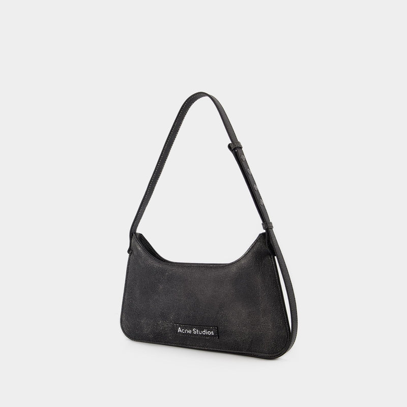 Sac Hobo Platt Mini Crackle - Acne Studios - Cuir - Noir