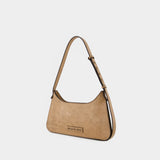 Sac Hobo Platt Mini Crackle - Acne Studios - Cuir - Beige Foncé