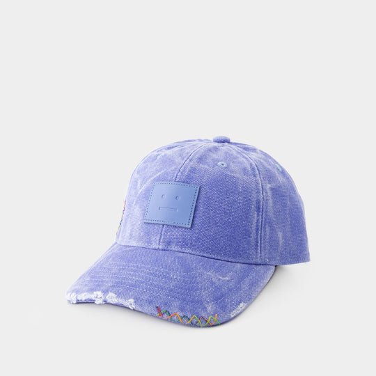 Casquette Cunov Canvas Distressed - Acne Studios - Coton - Powder Bleu