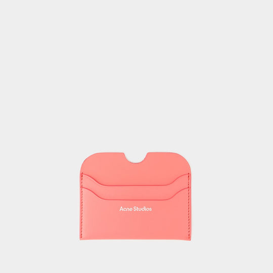 Porte-Carte Elmas Large S - Acne Studios - Cuir - Rose Électrique