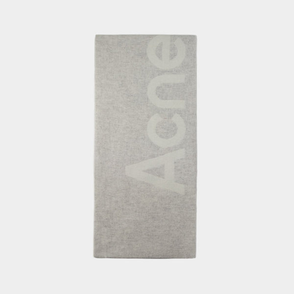 Écharpe Toronty Logo Contrast R Mini - Acne Studios - Laine - Gris