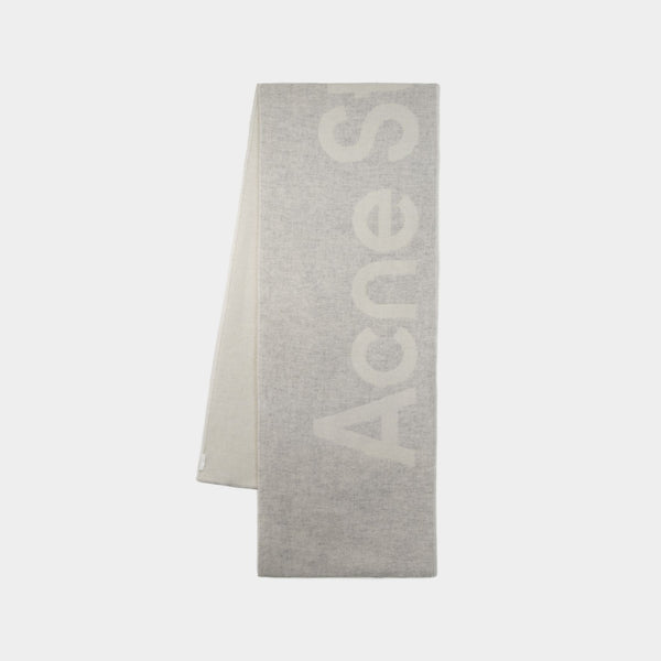 Écharpe Toronty Logo Contrast R Mini - Acne Studios - Laine - Gris