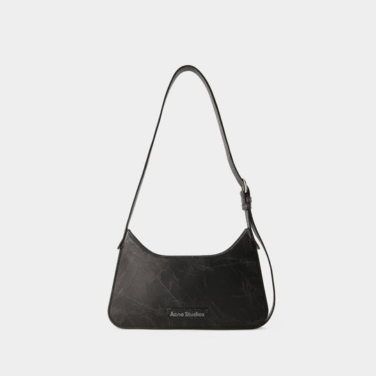 Sac Hobo Platt Mini Crackle - Acne Studios - Cuir - Noir