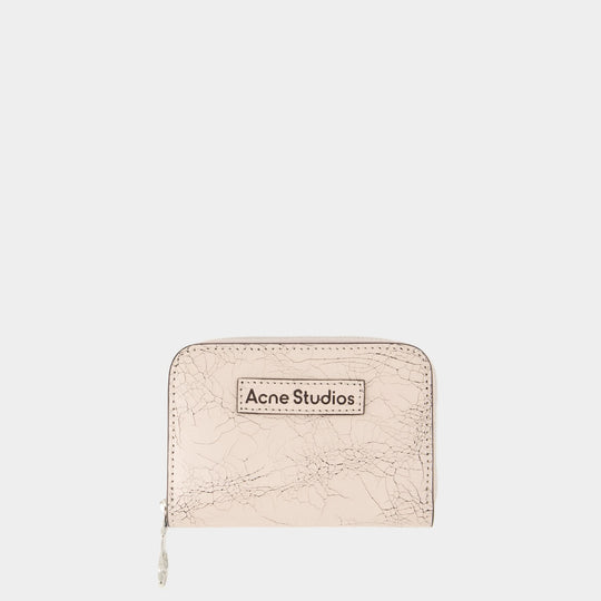 Portefeuille Acite Crackle - Acne Studios - Cuir - Rose Pastel