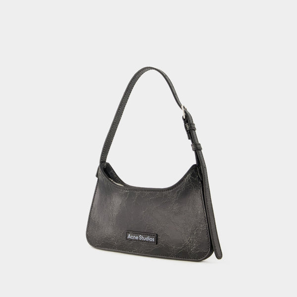 Sac Hobo Platt Micro Crackle - Acne Studios - Cuir - Noir