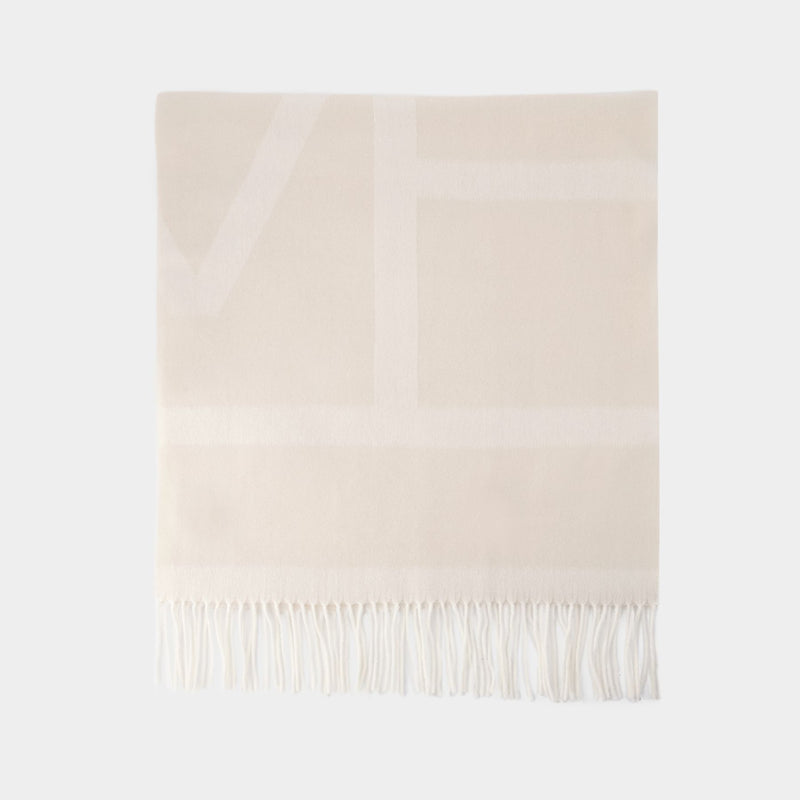 Echarpe Monogram Jacquard - Toteme - Laine - Blanc