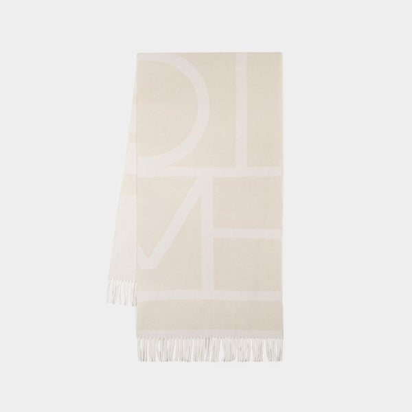 Echarpe Monogram Jacquard - Toteme - Laine - Blanc
