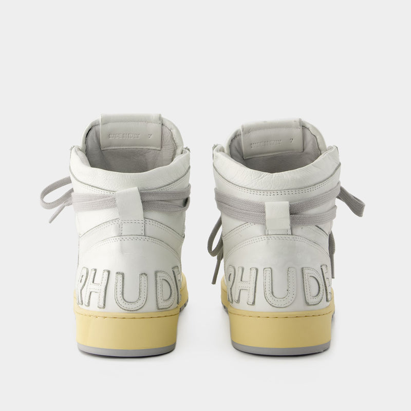 Sneakers Rhecess Hi - Rhude - Cuir - Blanc