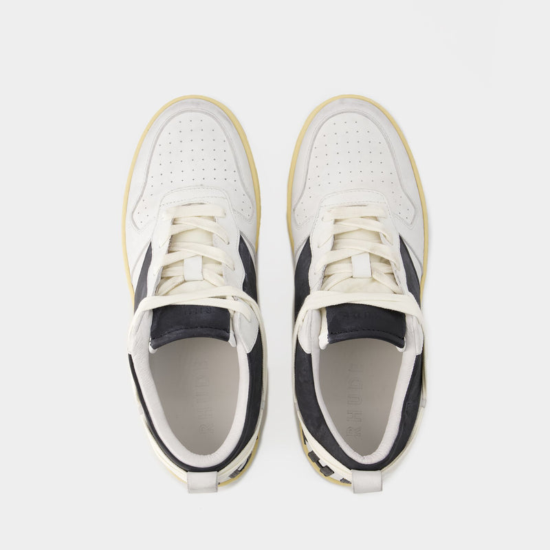 Sneakers Rhecess Low - Rhude - Cuir - Blanc/Noir