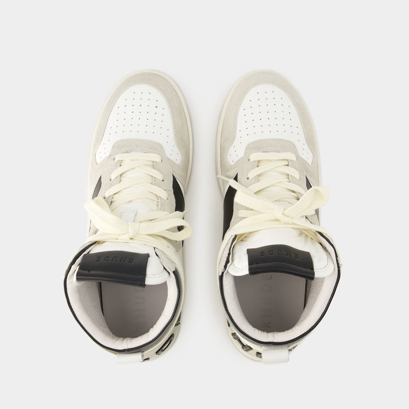 Sneakers Rhecess Hi - Rhude - Cuir - Blanc/Noir
