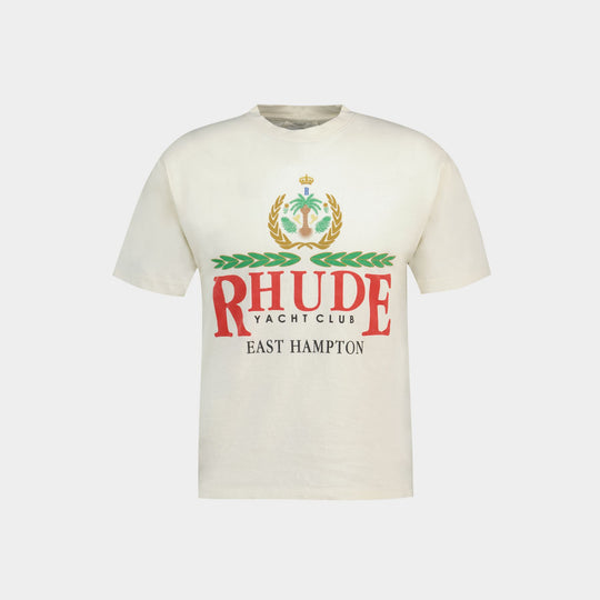 T-Shirt East Hampton Crest - Rhude - Coton - Blanc