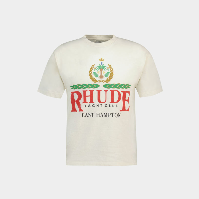 T-Shirt East Hampton Crest - Rhude - Coton - Blanc