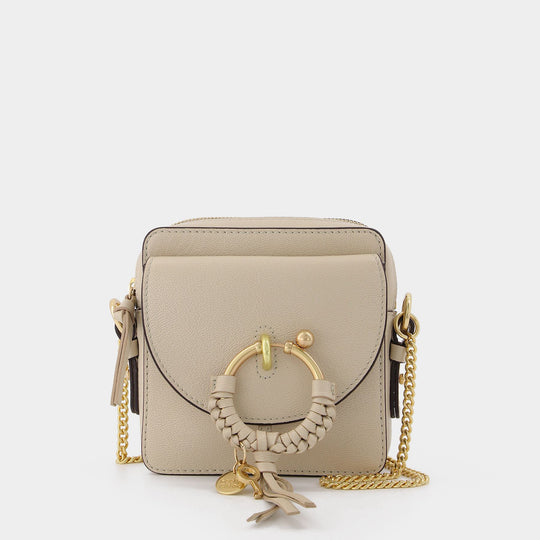 Sac Joan Camera en Cuir Beige