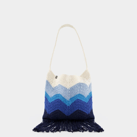 Sac Hobo Priya - Nannacay - Coton - Bleu