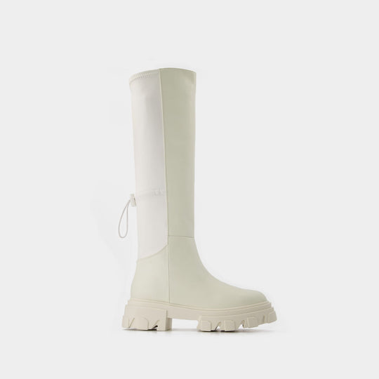 Bottines Tubular en Cuir Blanc