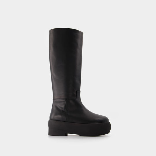 Bottines Tubular en Cuir Noir