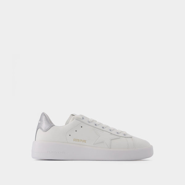 Baskets Pure Star en Cuir Blanc et Argenté