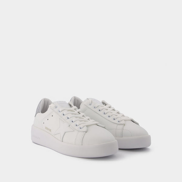 Baskets Pure Star en Cuir Blanc et Argenté