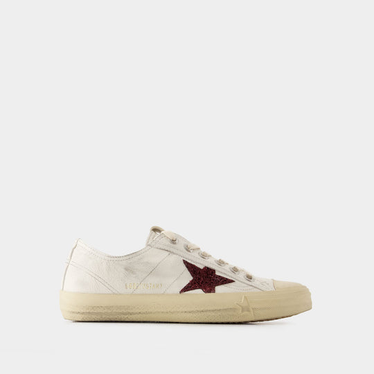 Sneakers V-Star 2 - Golden Goose - Cuir - Blanc/Rouge