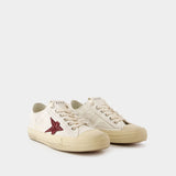 Sneakers V-Star 2 - Golden Goose - Cuir - Blanc/Rouge