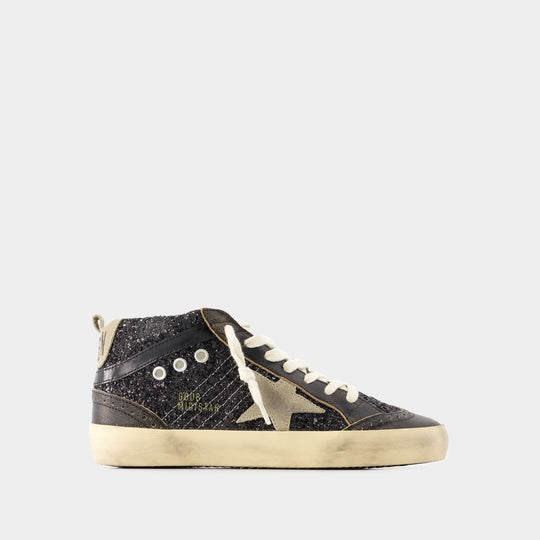 Sneakers Mid Star Glitter - Golden Goose - Cuir - Noir