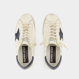 Sneakers Super-Star - Golden Goose - Cuir - Beige/Bleu