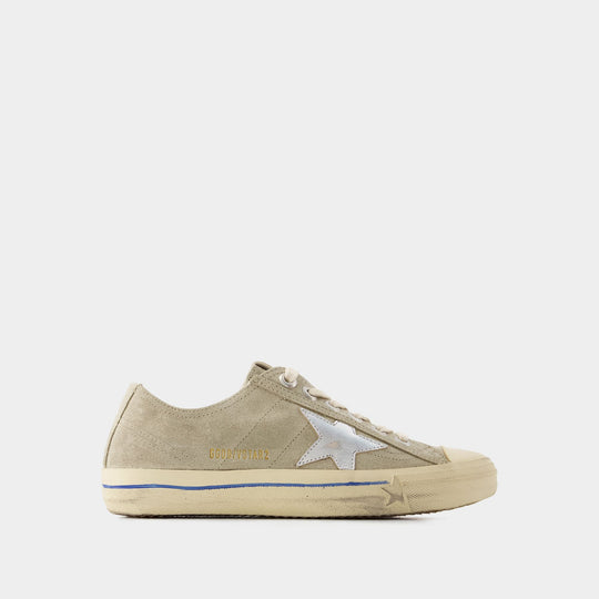 Sneakers V- Star - Golden Goose - Cuir - Taupe/Argenté