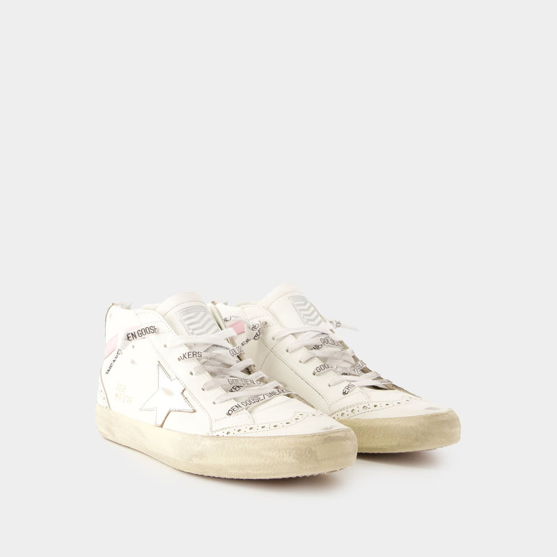 Sneakers Mid Star - Golden Goose Deluxe Brand - Cuir - Blanc