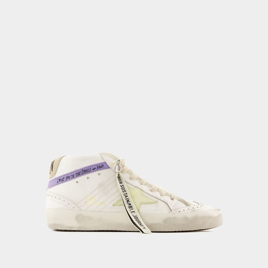 Sneakers Mid Star - Golden Goose Deluxe Brand - Cuir - Blanc