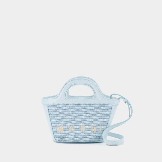 Cabas Tropicalia Micro - Marni - Cuir - Bleu Clair