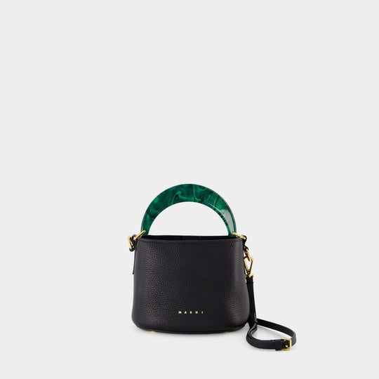 Sac Hobo Venice Bucket Mini - Marni - Cuir - Noir