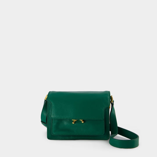 Sac Hobo Mini Trunk - Marni - Cuir - Vert