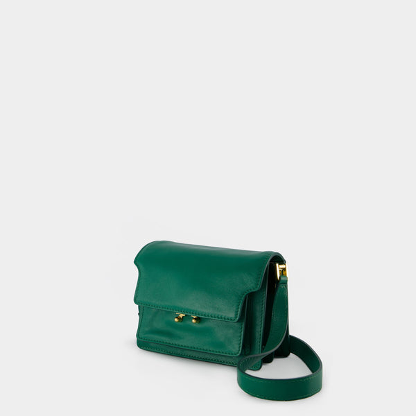 Sac Hobo Mini Trunk - Marni - Cuir - Vert