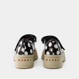 Sneakers Mary Jane - Marni - Cuir - Noir/Lily White