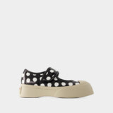 Sneakers Mary Jane - Marni - Cuir - Noir/Lily White